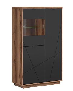 Витрина FORN REG2D1W корпус дъб делано/фронт черно мат  (007.011.0001)