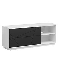 ТВ шкаф FORN RTV2S корпус бял лак/фронт черно мат  (007.011.0025)