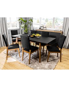 Трапезна маса разтегателна FORN STOL дъб стирлинг/черно мат (007.011.0072)