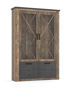 GEORGIA 2Д2В витрина/пенал колониален дъб/матера  (089.004.0103)