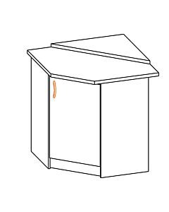 Кухненски шкаф ALINA долен КУТ НИЗ 90Н С ПЛОТ тъмен мрамор  (089.001.0115)