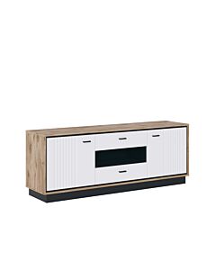 Тв шкаф MESTRE METF01 RTV дъб викинг-черно/бял лак  (088.002.0050)