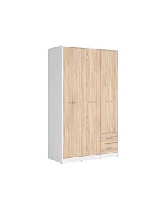 Гардероб NEPO PLUS SZF3D2S корпус бяло/фронт дъб сонома  (020.004.0131)