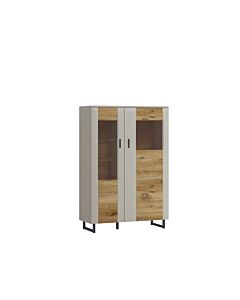 Ниска витрина ROMY RMYV02R светло сиво/дъб флагстаф  (088.004.0053)