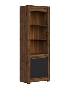 Шкаф RUSO REG1D корпус дъб април/фронт черно мат  (023.006.0019)