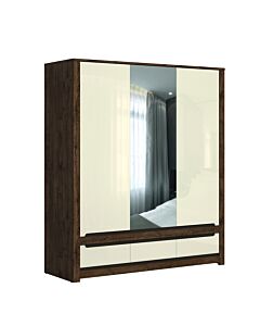 Гардероб RUSO SZF2D1M3S корпус дъб април/фронт перлен лак  (023.006.0012)