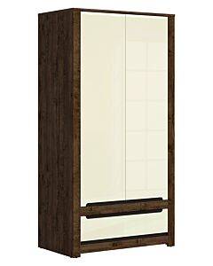 Гардероб RUSO SZF2D1S корпус дъб април/фронт перлен лак  (023.006.0009)