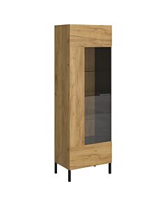 Висока витрина SANTES 1W златен дъб крафт/антрацит  (092.093.0028)