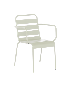 Метален градински стол INISA - светлосив (3535136)