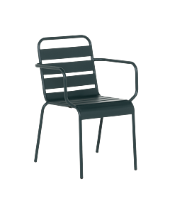 Метален градински стол INISA - тъмнозелен (3535137)