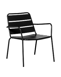 Метален градински стол SAKI - черен (3535115)