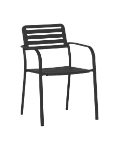 Метален градински стол WASE - черен (3535125)