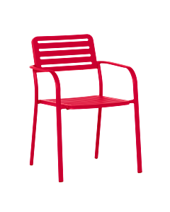 Метален градински стол WASE - червен (3535129)