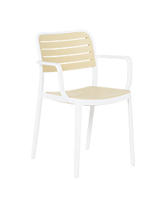 Пластмасов градински стол TEMARA - жълт - бял (3535816)