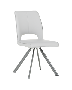 Трапезен стол CRAVEN 2 силиконова кожа - сив 67 (3532384)