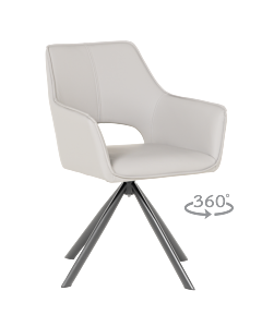 Трапезен стол READING 2 силиконова кожа - сив 67 (3532379)