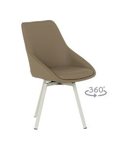 Трапезен стол WIGAN 1 силиконова кожа - кафяв 46 (3532136)