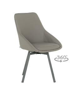 Трапезен стол WIGAN 2 силиконова кожа - сив 43 (3532137)