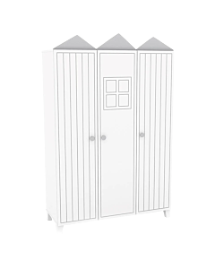 Трикрилен детски гардероб MIAMI - бял (3575119)