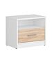 Нощно шкафче NEPO PLUS KOM1S корпус бяло/фронт дъб сонома  (020.004.0006)